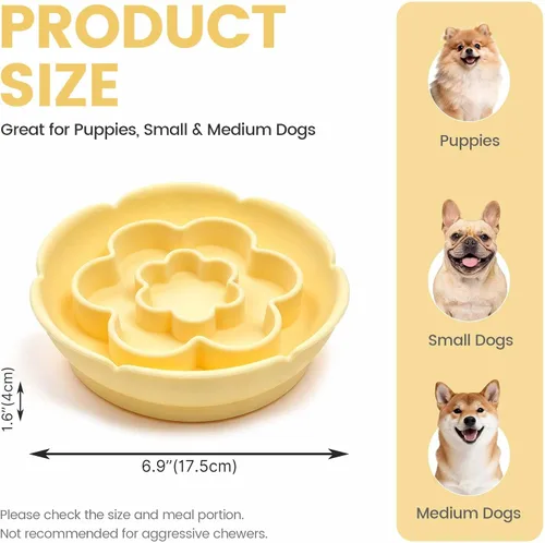 Vista 7 de Cuenco para perros de alimentación lenta, cuenco de silicona de 6.9 Verde