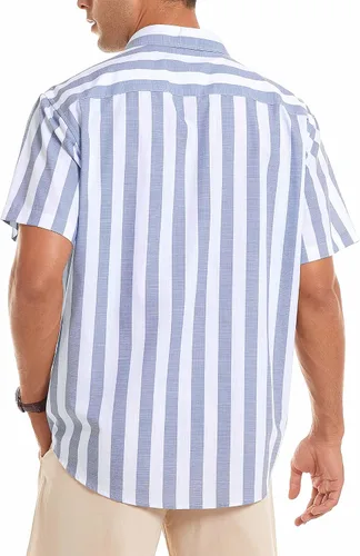 Vista 2 de J.VER Men's Button Down Shirt Casual Linen Short Sleeve Shirts Summer Beach Tops