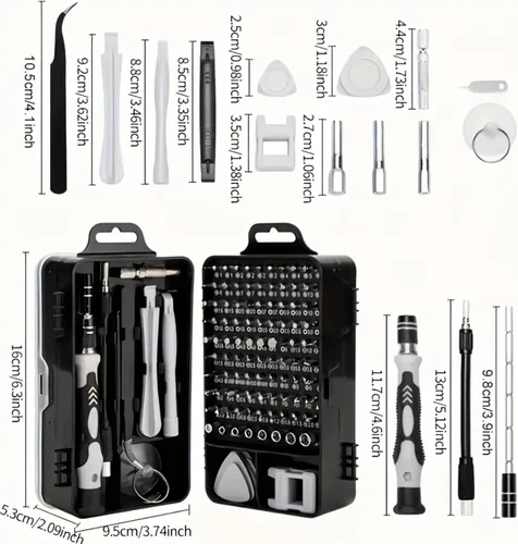 Vista 9 de Juego de destornilladores de precisión, kit de herramientas de reparación electrónica, brocas micro magnéticas para iPhone, computadora, laptop