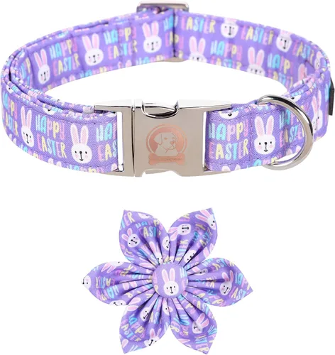 Vista 9 de MR. CHUBBYFACE - Collar de perro de San Valentín con corbatín, lindo collar de perro con corazón azul con hebilla de metal, collar de algodón