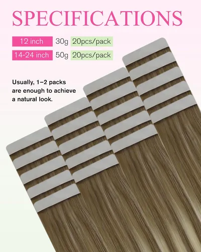 Vista 178 de YoungSee Extensiones de Cabello Humano con Cinta Balayage Extensiones de Cabello con Cinta Marrón Oscuro Extensiones de Cabello con Cinta Ombre