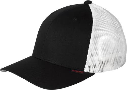 Vista 66 de Flexfit - Gorra ajustable de malla elástica en dos tonos Negro