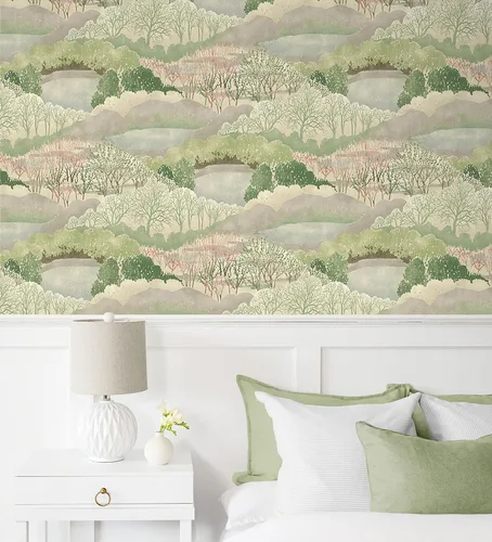 Vista 3 de Surface Style - Papel tapiz despegable y adhesivo, papel tapiz panorámico para dormitorio, tocador, cocina, autoadhesivo, vinilo, cobertura de 30.75
