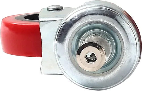 Vista 4 de Paquete de 4 Ruedas Giratorias Resistentes de 2.5 Pulgadas para Carrito de Servicio Creeper Taburete con Montaje en Poste