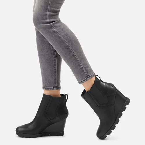 Vista 5 de SOREL Joan Uptown Chelsea - Botas de lluvia para mujer, piel impermeable, botines de cuña