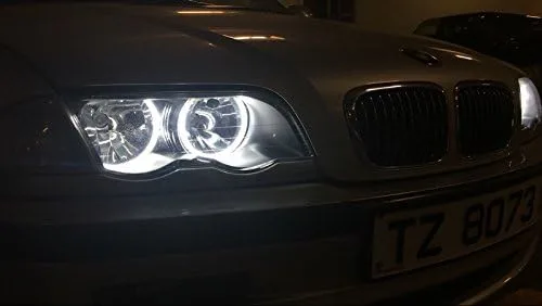 Vista 6 de CCFL Xenon White Halo Anillos Angel Eye Light Kits de faros