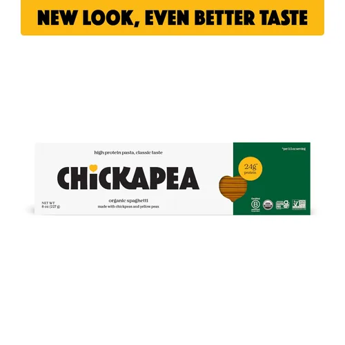 Vista 3 de Chickapea - Pasta de garbanzos, espagueti orgánico alto en proteínas, pasta de lentejas, sin gluten, a base de plantas, sin OMG, baja