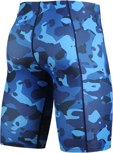 Vista 3 de beroy Pantalones cortos de compresión para hombre, entrenamiento atlético, capa base deportiva ajustada con un bolsillo