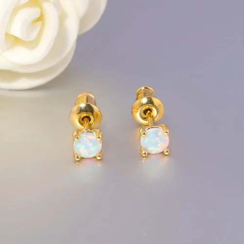 Vista 176 de CiNily Aretes Huggie de ópalo con bisagras, chapados en oro, hipoalergénicos, pequeños aretes de aro para mujeres, adolescentes, niñas, hombres