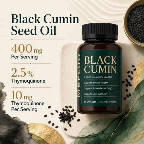 Vista 7 de Black Cumin Seed Oil Supplement, 2.5% Thymoquinone, 60 Capsules