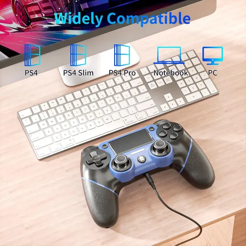 Vista 4 de Bidfoce Controller for Ps4 Remote Control Compatible with Playstation 4SlimProPC, Wireless Gaming Controllers with Double Vibration6-Axis Motion