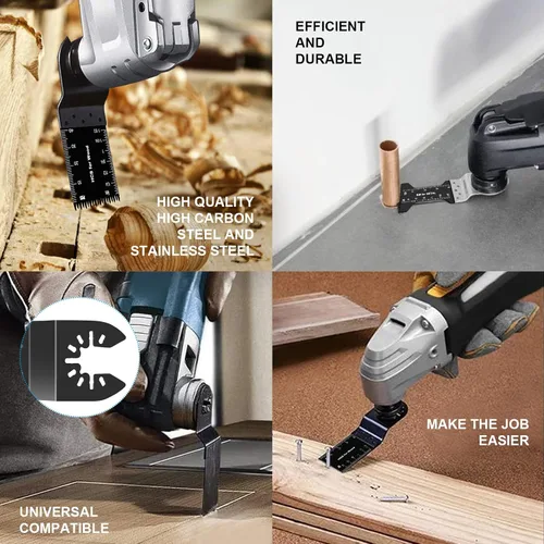 Vista 5 de 23 hojas de sierra oscilantes de liberación rápida para cortar madera plásticos compatibles con Fein Multimaster Porter Cable Black & Decker Ridgid