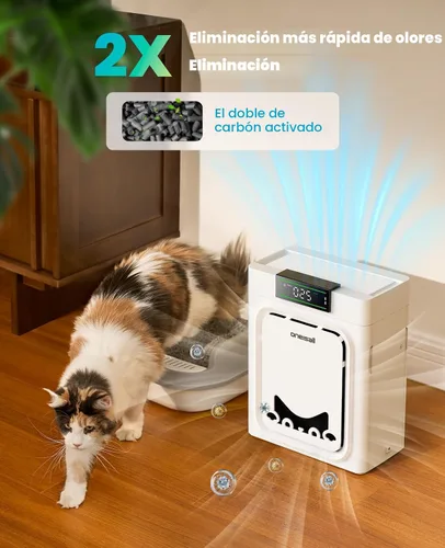 Vista 5 de oneisall Purificadores de aire para mascotas domésticas con filtros HEPA lavables de doble cara, habitaciones grandes de hasta 2200 pies cuadrados