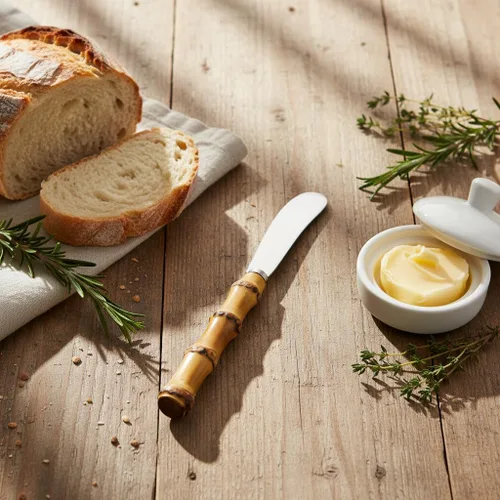 Vista 7 de Juego de 4 cuchillos de mantequilla, cuchillo de paté esparcidor de queso, mango grueso y suave, material de seguridad alimentaria, acero inoxidable