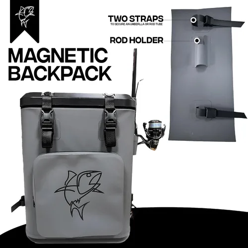 Vista 5 de Backpack Coolers Insulated Leak Proof, Fishing Backpack with Cooler Lightweight, Magnetic Closure Waterproof Durable for Camping & Hiking - Gray