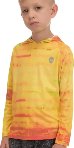 Vista 4 de Sudaderas con capucha para niños al aire libre, camisetas atléticas juveniles, protección solar UPF 50+