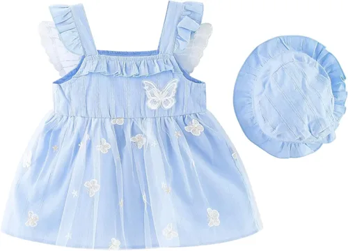 Vista 2 de Vestido tutú de verano para niñas pequeñas, sin espalda, vestido de princesa para fiesta de cumpleaños, vestido de verano con lazo floral