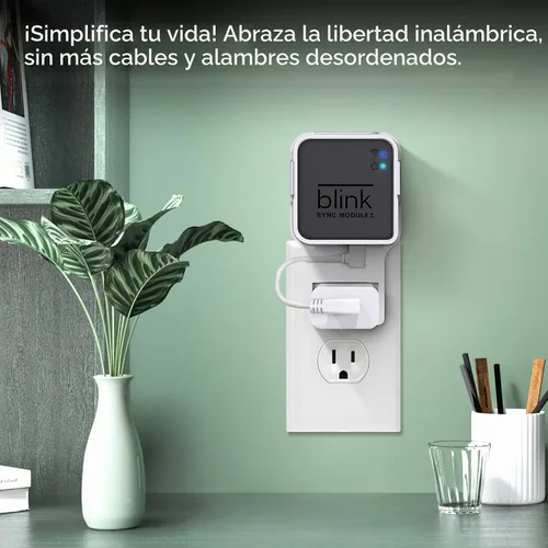 Vista 3 de Unidad flash USB Blink de 256 GB y soporte de pared para Blink Sync Module 2 con cable corto, ordena, ahorra espacio y mejora la seguridad sin