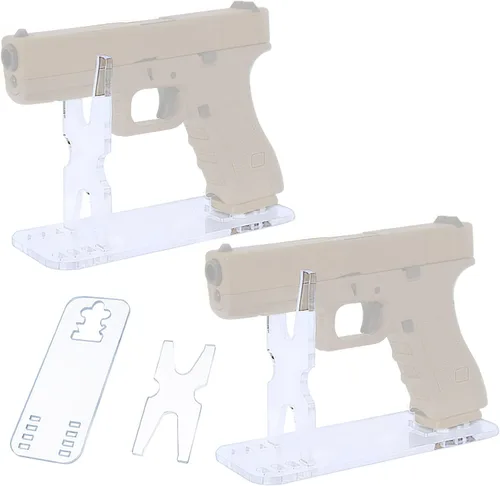 Vista 12 de OCQOTAT Estante de Exhibición de Pistola de Acrílico - Soporte de Pistola Ajustable, Soporte de Pistola Transparente Negro para Pistola de Mano