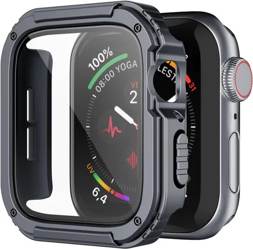 Vista 11 de Recoppa para Funda Resistente Apple Watch 38mm Series 3/2/1 con Protector de Pantalla, Cubierta Protectora a Prueba de Caídas Grado Militar Quattro