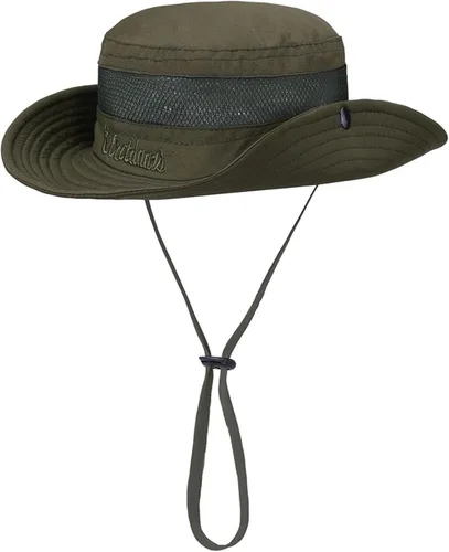 Vista 11 de Sombrero de sol de ala ancha UPF50 con cordón ajustable de protección para pescador unisex para exteriores, playa, senderismo Beige