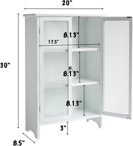 Vista 3 de COLLECTIVE HOME - Gabinete de almacenamiento, gabinete organizador de 30 pulgadas, gabinete de baño de madera maciza con 2 puertas, ya montado, 20 x