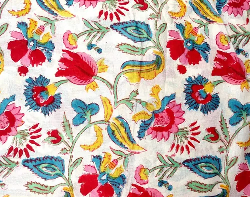 Vista 2 de Rastogi Handicrafts Ancho del bloque de mano impreso de tela de algodón - 44 pulgadas, tamaño 1 yarda (tela 21)