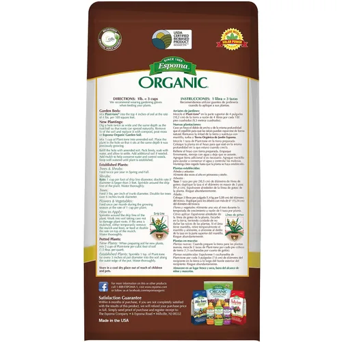 Vista 2 de Espoma Organic Plant-Tone 5-3-3 Alimento vegetal natural y orgánico multiusos, bolsa de 4 libras; fertilizante orgánico para todas las flores