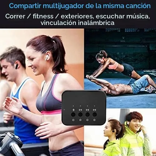 Vista 6 de Receptor transmisor Bluetooth, adaptador de audio de 0.138 in, 1 entrada y 3 salidas, uso compartido estéreo, dispositivo de audio inalámbrico