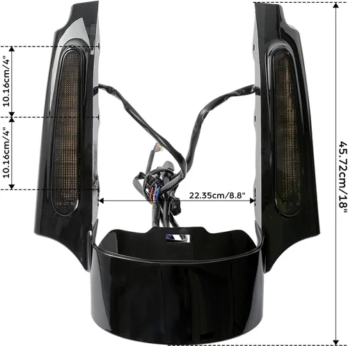 Vista 3 de Conjunto de fascia de guardabarros trasero con luces LED integradas de parada/cola/direccional Compatible con Harley Davidson Touring Modelos Road
