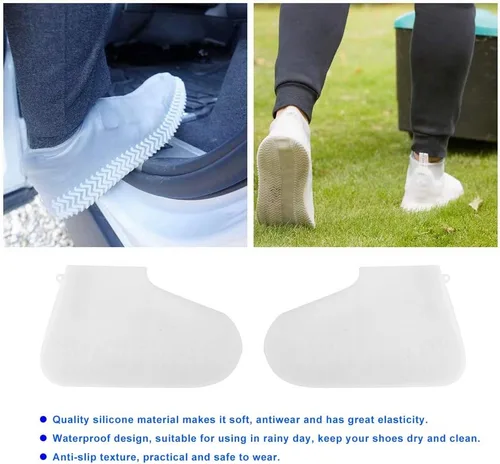 Vista 8 de Funda de silicona antideslizante para zapatos para adultos, equipo de protección forzado antideslizante para días lluviosos y nevados