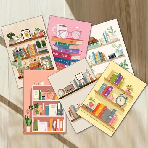 Vista 4 de Aihonmin Estantería 6 Pack Pintar por Números para Adultos Libros Pintura DIY sobre Lienzo con Pinceles Pigmento Manualidades DIY Pintura Acrílica