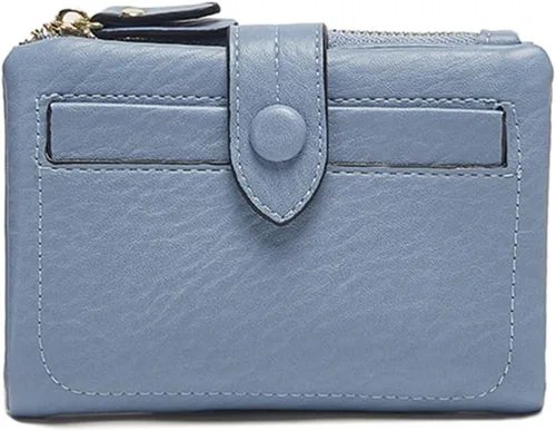 Vista 14 de Monedero para mujer, cartera de piel sintética, monedero para cambio, monedero, Albaricoque