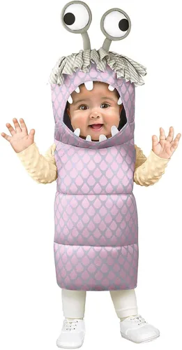 Vista 2 de Spirit Halloween Monsters Inc. Disfraz de monstruo Baby Boo, con licencia oficial, cuenta con una capucha adjunta
