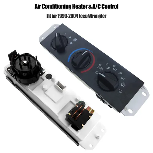 Vista 2 de Panel de control climático HVAC para Jeep Wrangler TJ 1999-2004 Interruptor de control del selector de calentador, panel de calentador climático