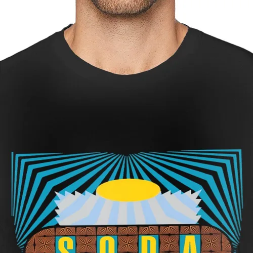 Vista 7 de Soda Music and Stereo - Camiseta de manga corta para hombre, diseño casual, cuello redondo, unisex, color negro