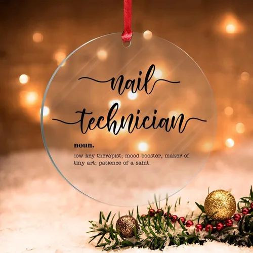 Vista 9 de Home Noun Definition Regalo de vacaciones Adorno acrílico para árbol de Navidad Definición divertida Adornos colgantes para árbol de Navidad Hogar