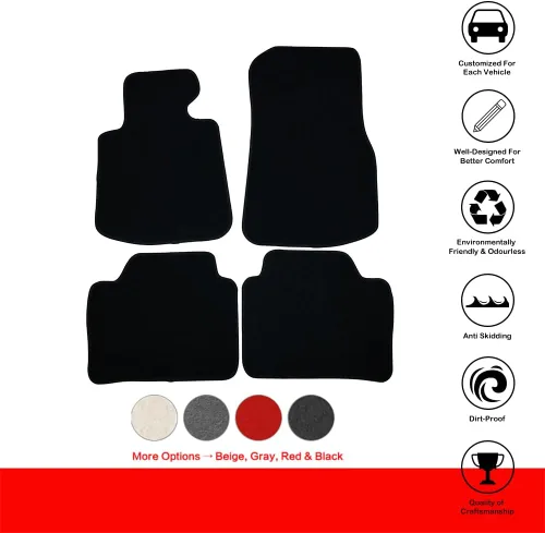 Vista 2 de IKON MOTORSPORTS, Alfombrillas compatibles con BMW F32 4 Series, 2014-2020 Alfombrillas de fábrica de piso de 4 piezas de nylon negro para delantera