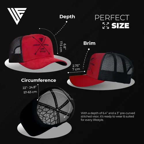 Vista 35 de Urban Effort Gorra trasera de malla, para hombres y mujeres, gorra de béisbol de 5 paneles, gran cierre a presión para caza y senderismo