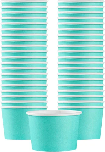 Vista 43 de Restaurantware Coppetta - Vasos de postre de 3 onzas, 50 tazas desechables para helado, tapas se venden por separado, cuencos de papel a cuadros