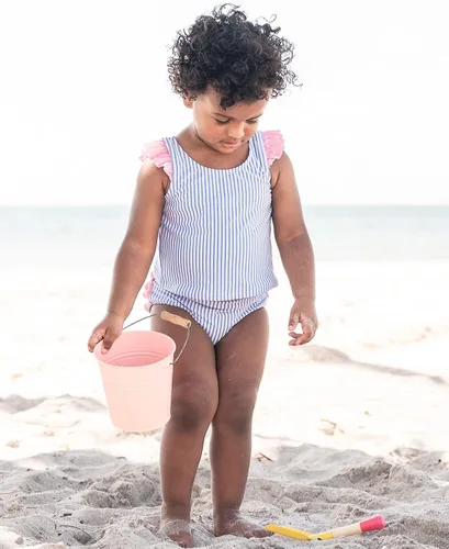 Vista 2 de RuffleButts Traje de baño tankini corto de 2 piezas sin mangas con protección solar UPF50+