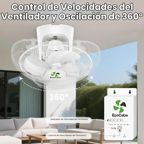 Vista 4 de Ventilador de techo solar de alta velocidad y entrega de flujo