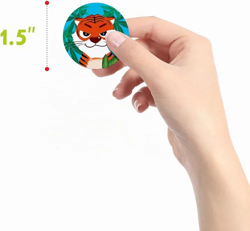 Vista 6 de 600 calcomanías redondas de animales marinos de zoológico en 16 diseños con línea perforada versión ampliada (cada uno mide 1.5 pulgadas de diámetro)
