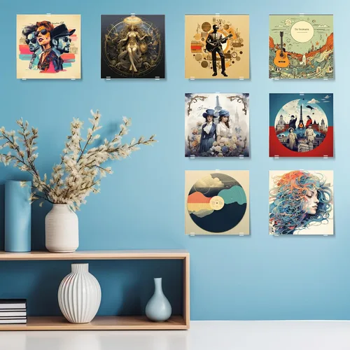 Vista 5 de Expositor de discos de vinilo, soporte para discos de vinilo, soporte de pared, soporte de acrílico para discos de vinilo para montaje en pared