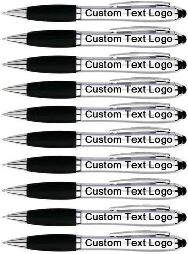 Vista 10 de Bolígrafos personalizados con lápiz capacitivo para nombre, 50-500 unidades Custom Name Logo Text, 50 100 200 300 500 pcs Option, Bulk for Church