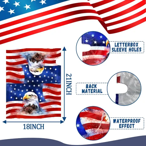 Vista 3 de Cubierta magnética para buzón con diseño de águila patriótica de la bandera americana del 4 de julio, día de la independencia, envolturas magnéticas