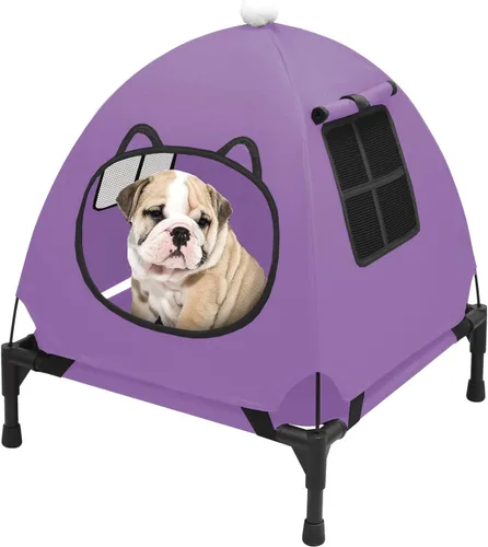 Vista 11 de Pozico Cama elevada para mascotas con malla transpirable para gatos y perros pequeños, cuna refrescante elevada para cachorros y gatitos, 18.9 x