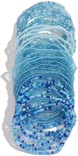 Vista 9 de Caiyao Juego de 36 pulseras elásticas coloridas con cuentas de semillas bohemias, multicapa, de arcoíris, pulsera elástica con cuentas de cristal