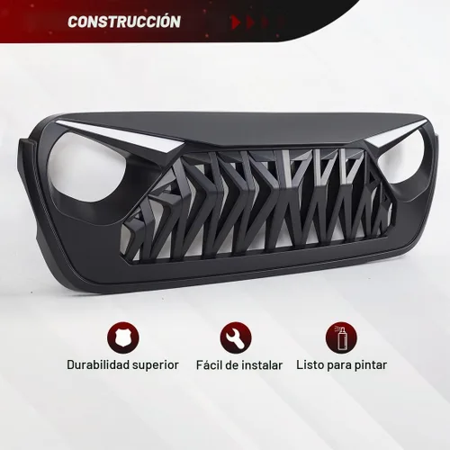 Vista 3 de Parrilla delantera compatible con Jeep Wrangler JL JLU Gladiator JT 2018