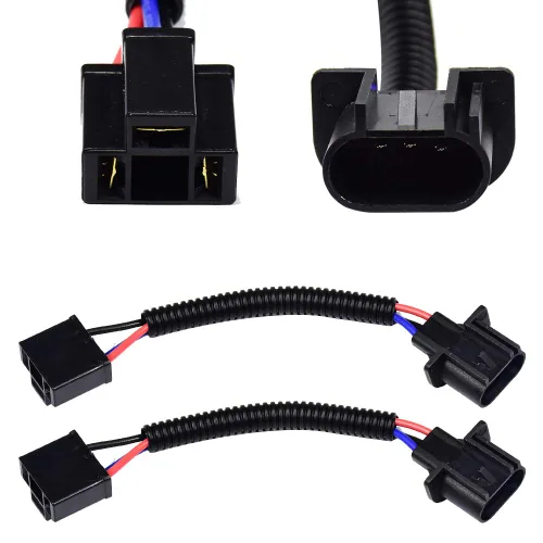 Vista 6 de Adaptador de extensión H13 9008 a H4 9003, arnés de cableado, conectores de conectores de conversión de faros delanteros para Jeep Wrangler JK TJ